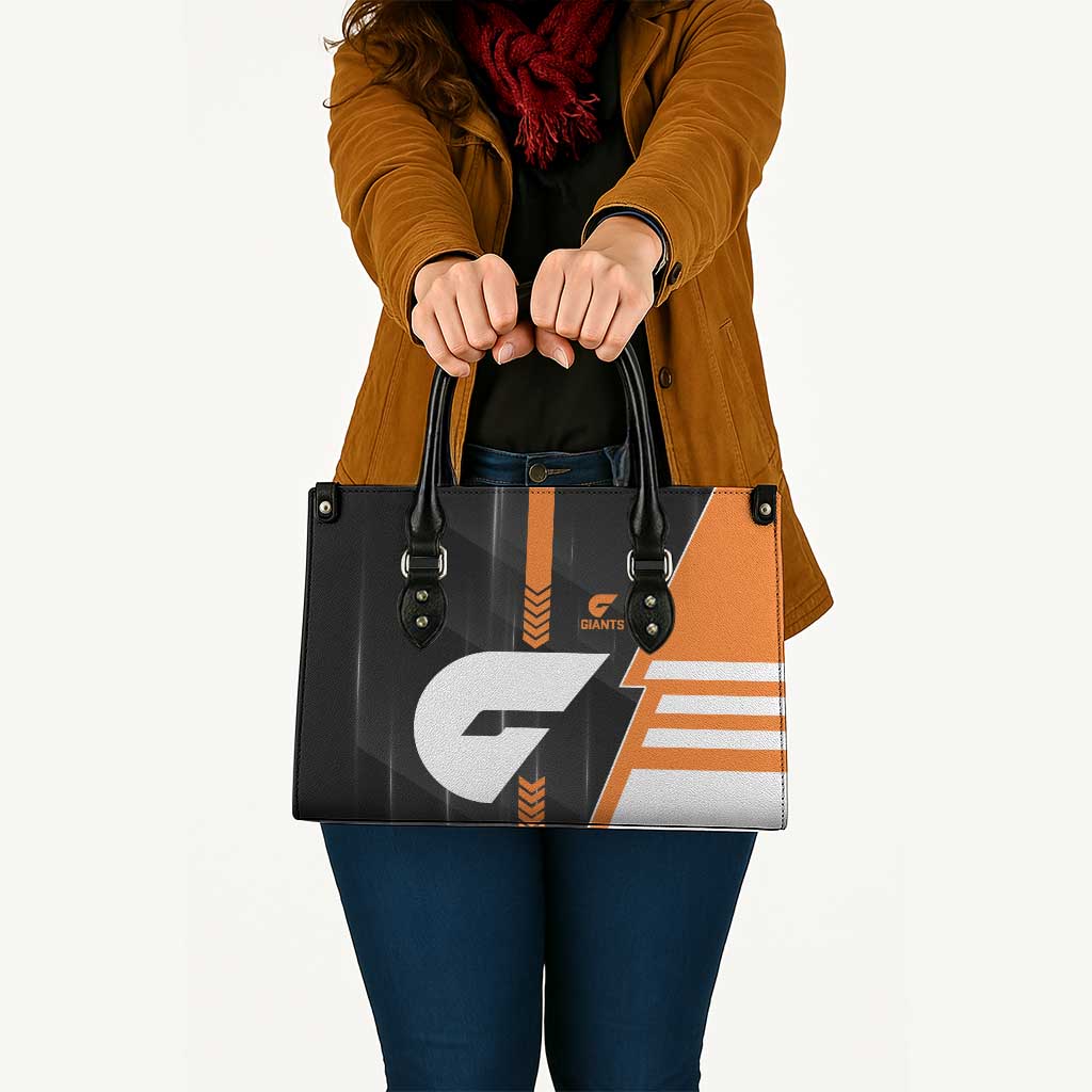 Greater Western Sydney Giants Leather Bag Modern Geometric Sports Graphic Style