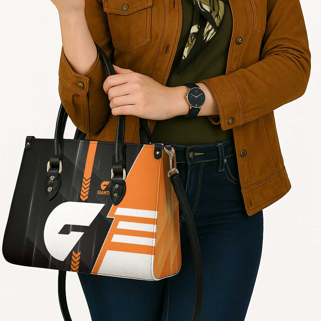 Greater Western Sydney Giants Leather Bag Modern Geometric Sports Graphic Style