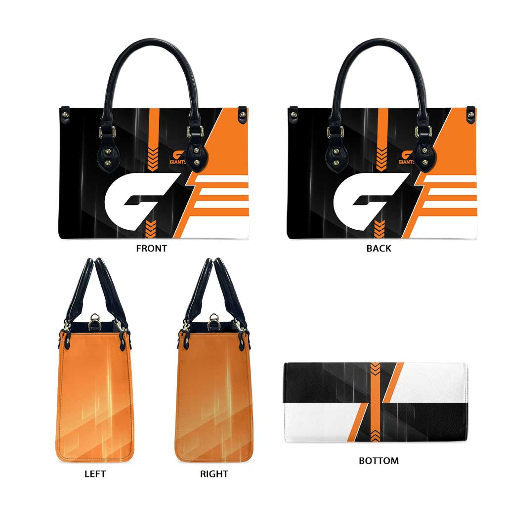 Greater Western Sydney Giants Leather Bag Modern Geometric Sports Graphic Style