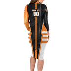 Personalized Greater Western Sydney Giants Long Sleeve Bodycon Dress Modern Geometric Sports Graphic Style