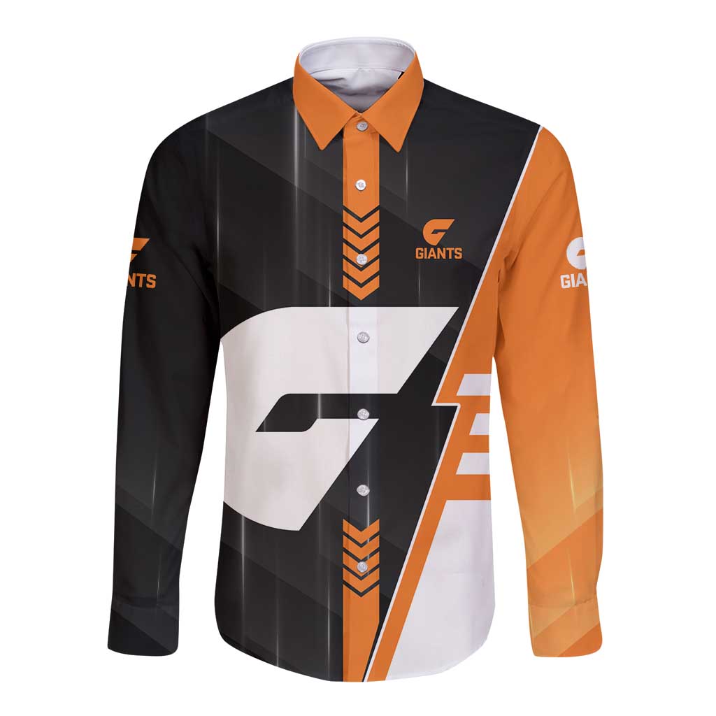 Personalized Greater Western Sydney Giants Long Sleeve Button Shirt Modern Geometric Sports Graphic Style