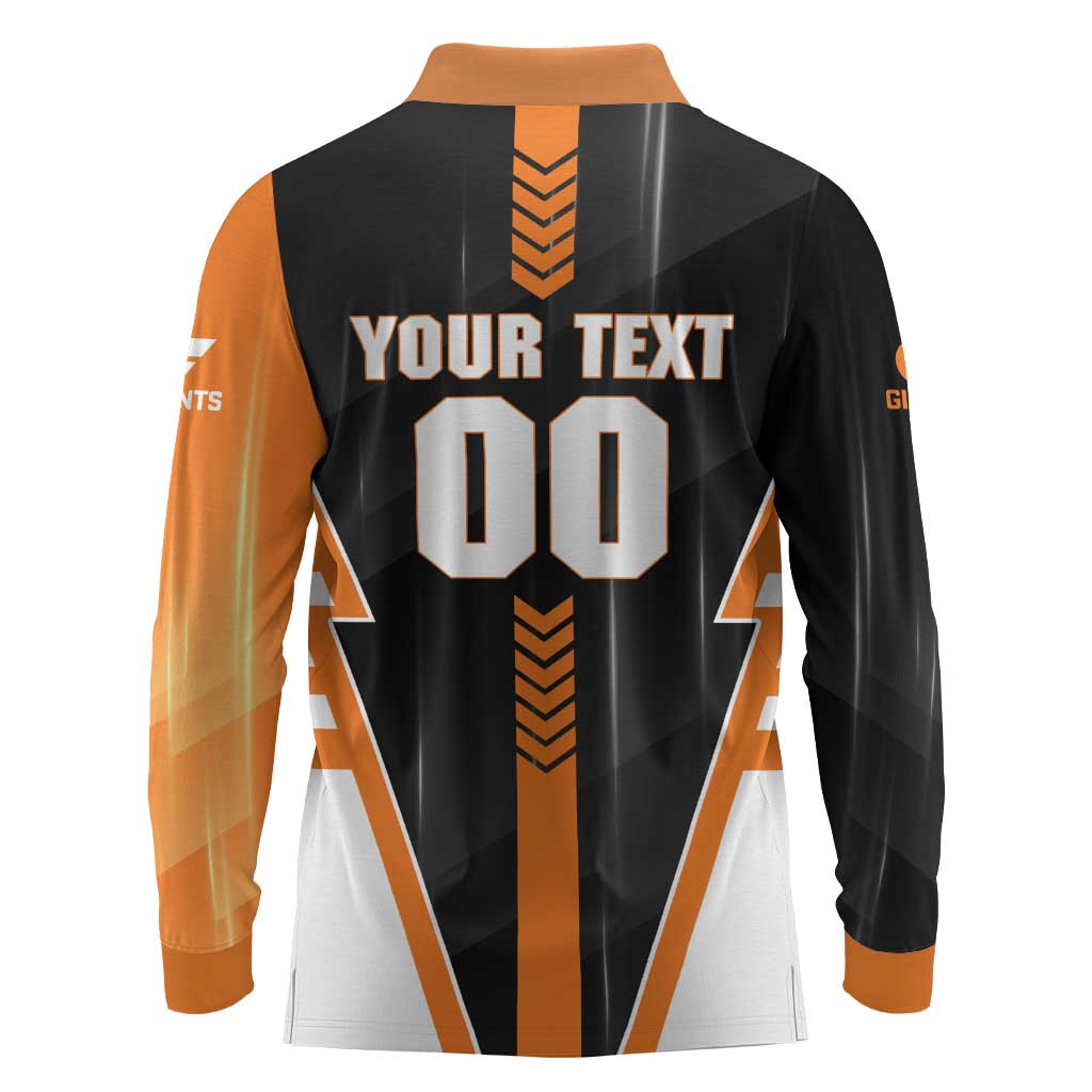 Personalized Greater Western Sydney Giants Long Sleeve Polo Shirt Modern Geometric Sports Graphic Style