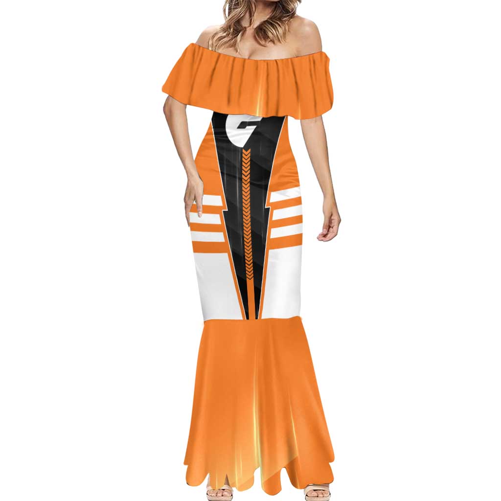 Personalized Greater Western Sydney Giants Mermaid Dress Modern Geometric Sports Graphic Style