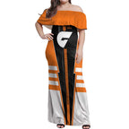 Personalized Greater Western Sydney Giants Off Shoulder Maxi Dress Modern Geometric Sports Graphic Style