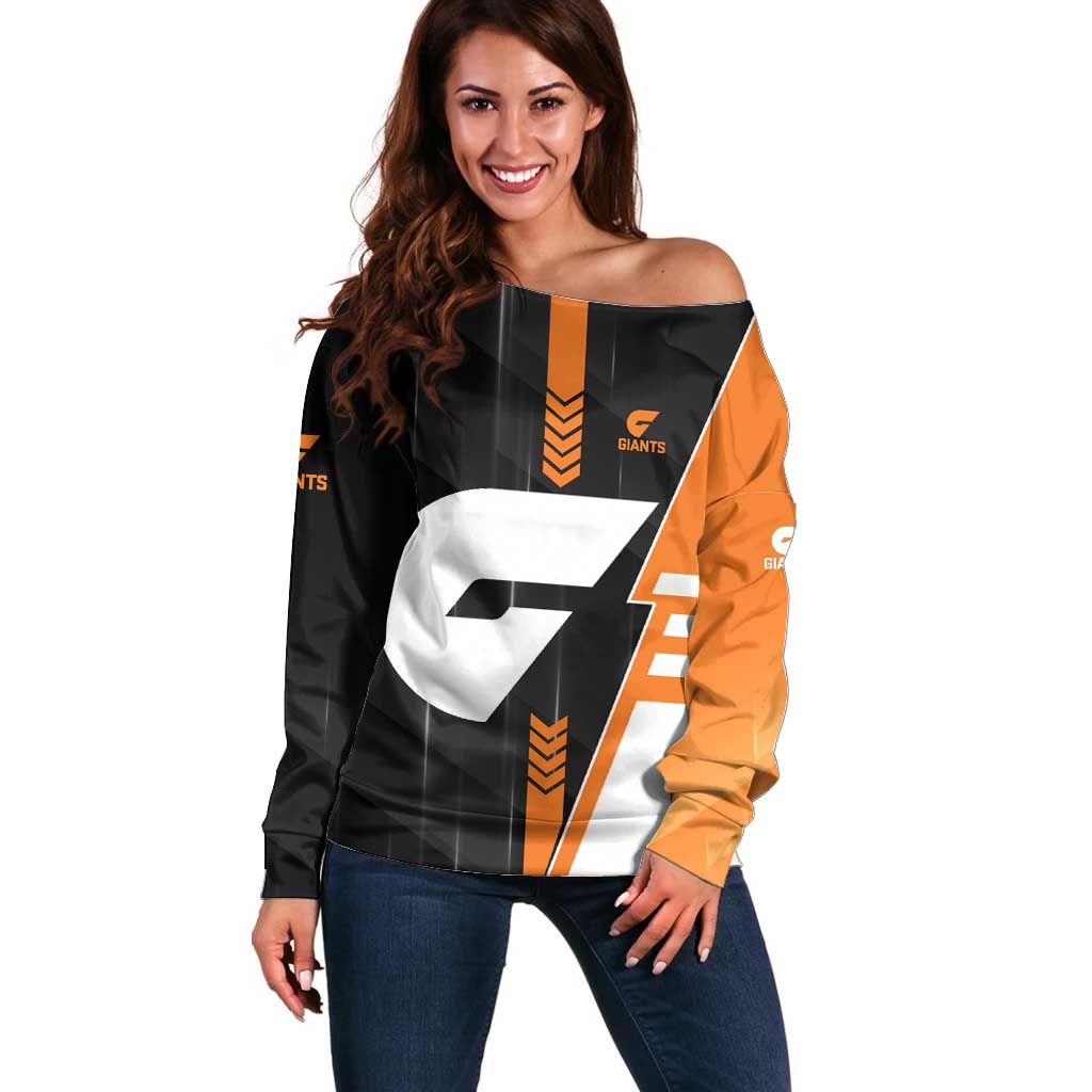 Personalized Greater Western Sydney Giants Off Shoulder Sweater Modern Geometric Sports Graphic Style
