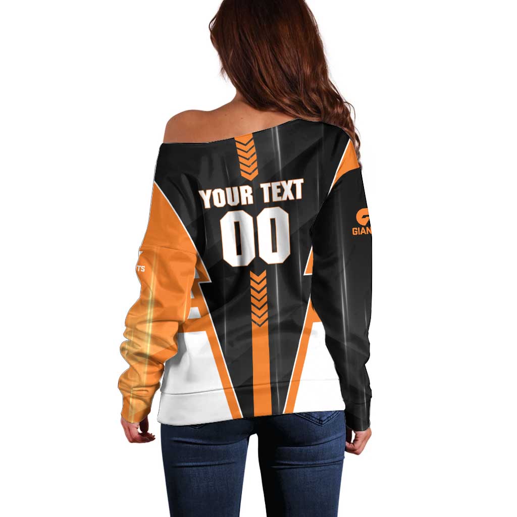 Personalized Greater Western Sydney Giants Off Shoulder Sweater Modern Geometric Sports Graphic Style