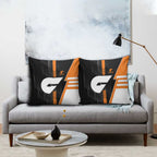 Greater Western Sydney Giants Pillow Cover Modern Geometric Sports Graphic Style