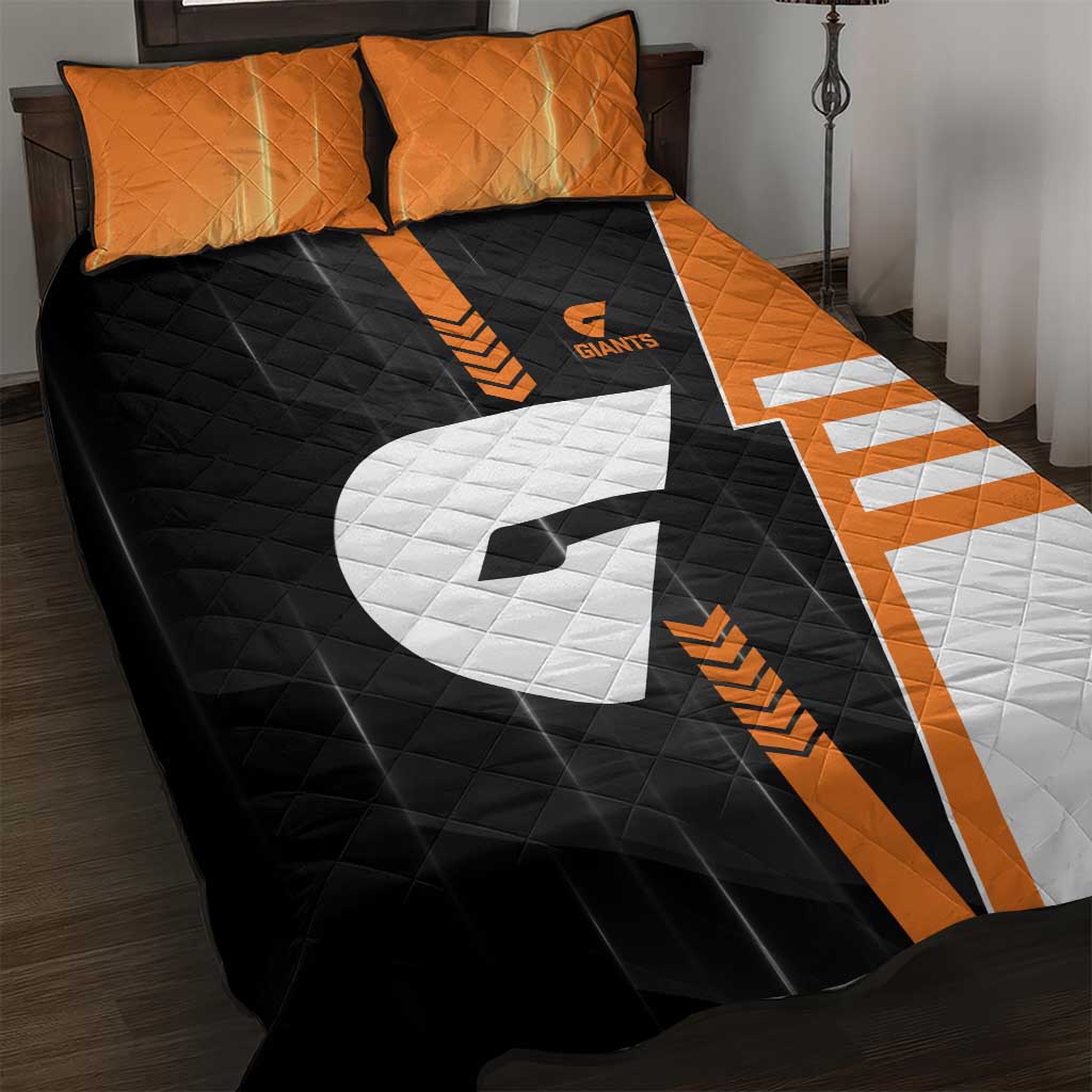 Greater Western Sydney Giants Quilt Bed Set Modern Geometric Sports Graphic Style