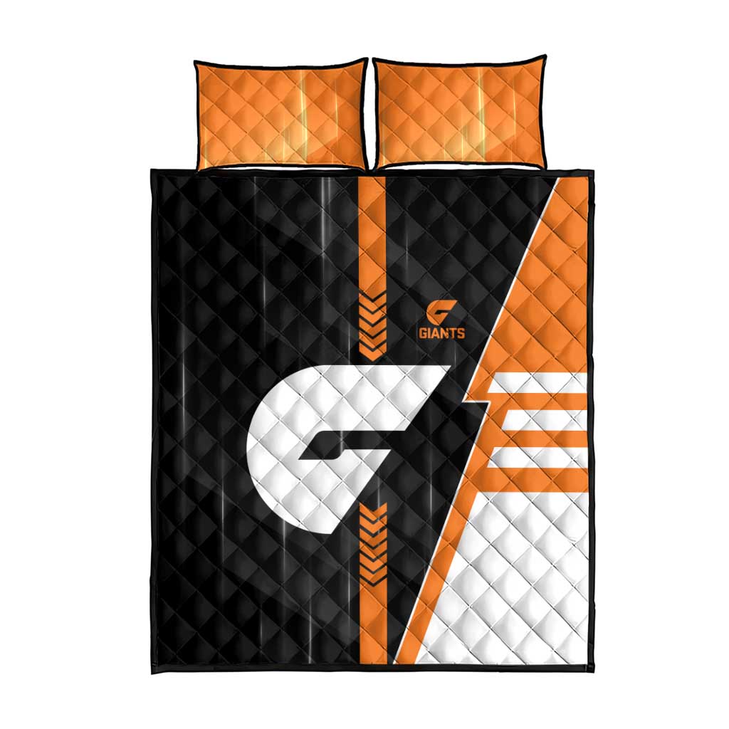 Greater Western Sydney Giants Quilt Bed Set Modern Geometric Sports Graphic Style