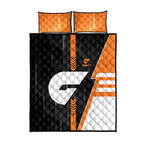 Greater Western Sydney Giants Quilt Bed Set Modern Geometric Sports Graphic Style
