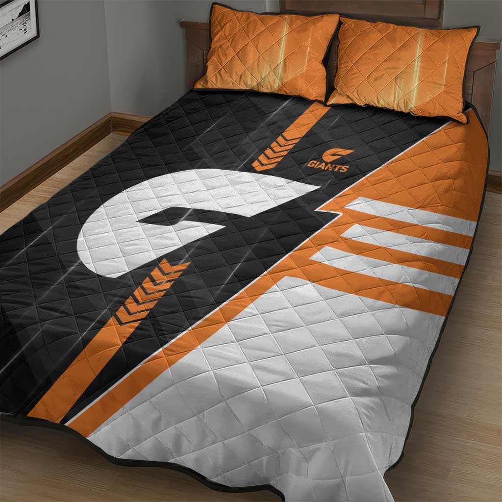 Greater Western Sydney Giants Quilt Bed Set Modern Geometric Sports Graphic Style