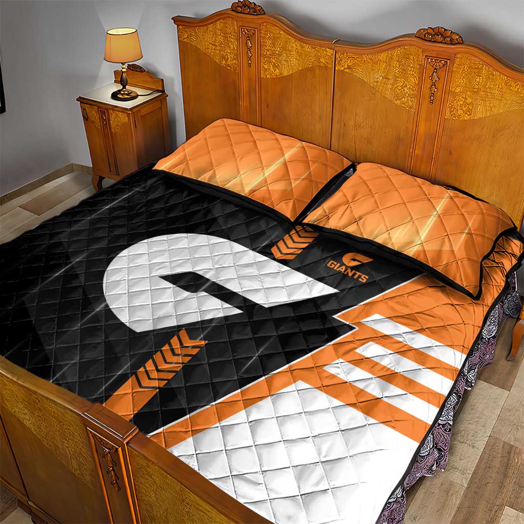 Greater Western Sydney Giants Quilt Bed Set Modern Geometric Sports Graphic Style