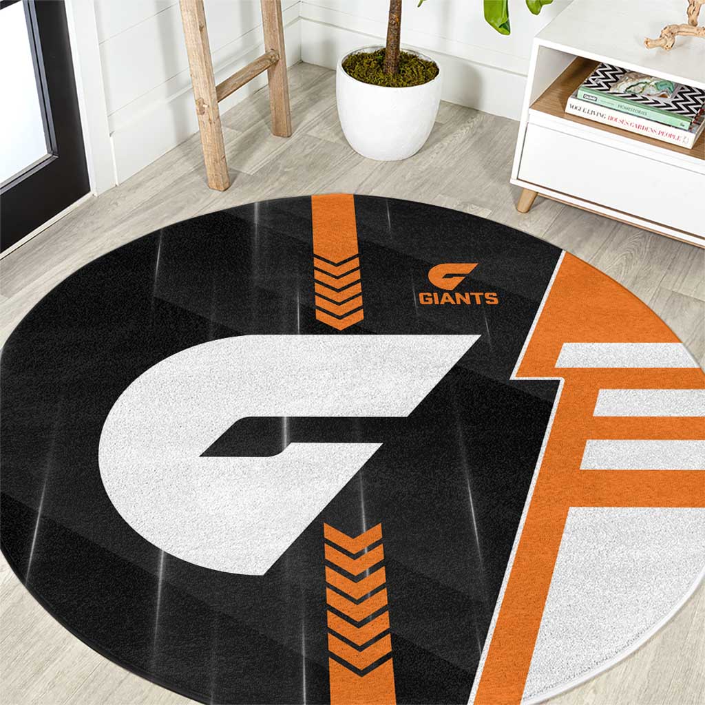 Greater Western Sydney Giants Round Carpet Modern Geometric Sports Graphic Style