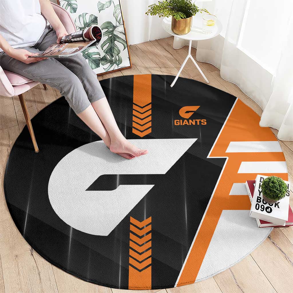 Greater Western Sydney Giants Round Carpet Modern Geometric Sports Graphic Style