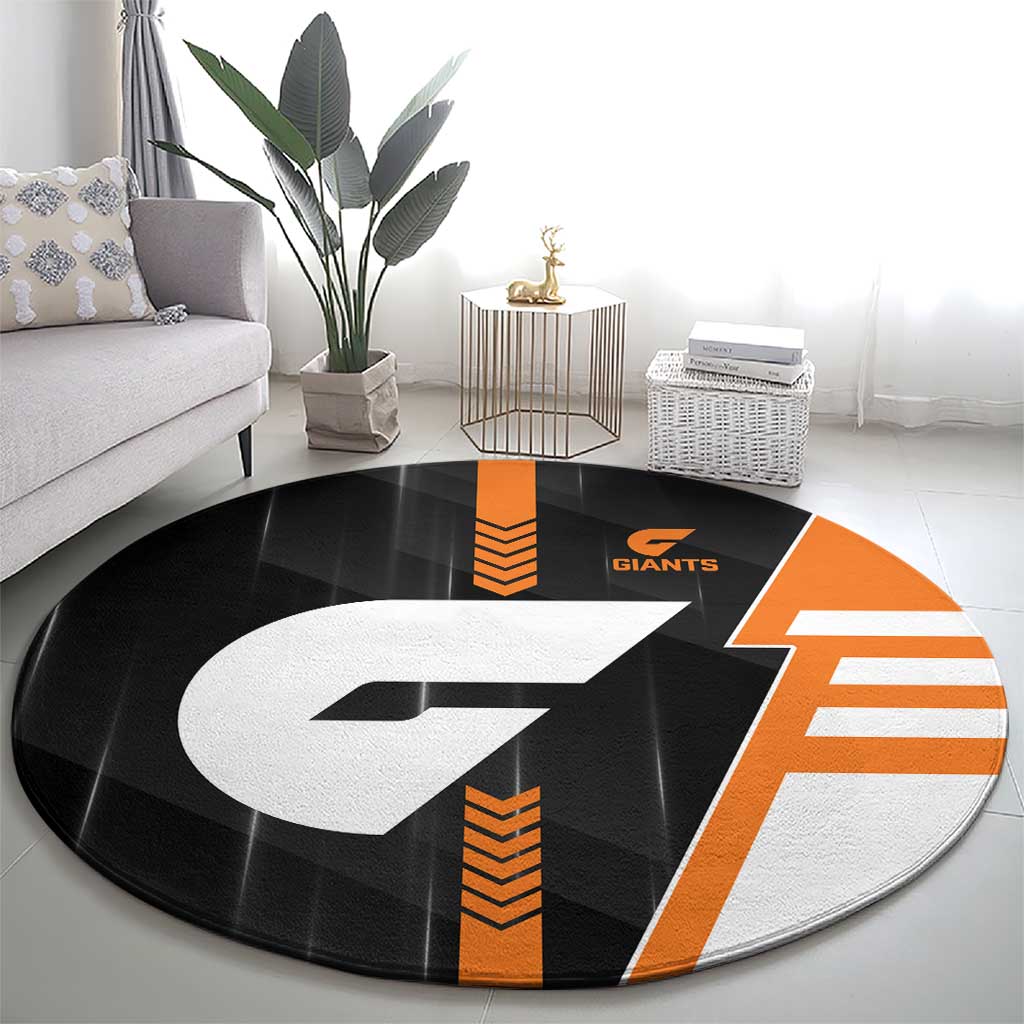 Greater Western Sydney Giants Round Carpet Modern Geometric Sports Graphic Style