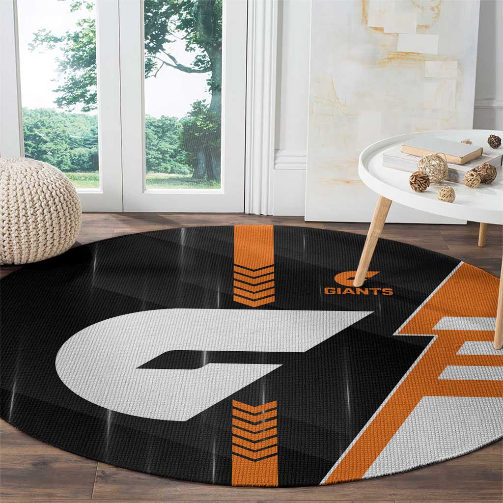 Greater Western Sydney Giants Round Carpet Modern Geometric Sports Graphic Style