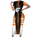 Personalized Greater Western Sydney Giants Short Sleeve Bodycon Dress Modern Geometric Sports Graphic Style