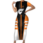Personalized Greater Western Sydney Giants Short Sleeve Bodycon Dress Modern Geometric Sports Graphic Style