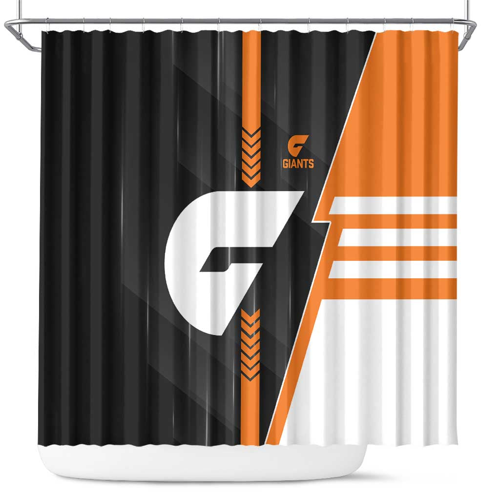Greater Western Sydney Giants Shower Curtain Modern Geometric Sports Graphic Style