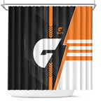 Greater Western Sydney Giants Shower Curtain Modern Geometric Sports Graphic Style