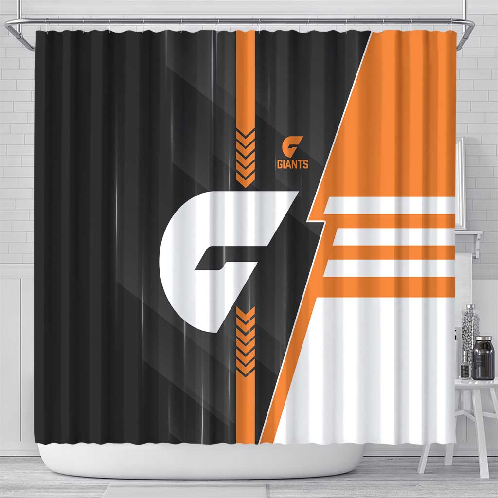 Greater Western Sydney Giants Shower Curtain Modern Geometric Sports Graphic Style