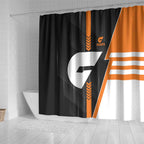 Greater Western Sydney Giants Shower Curtain Modern Geometric Sports Graphic Style