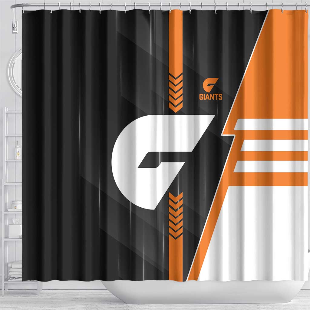 Greater Western Sydney Giants Shower Curtain Modern Geometric Sports Graphic Style