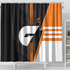 Greater Western Sydney Giants Shower Curtain Modern Geometric Sports Graphic Style