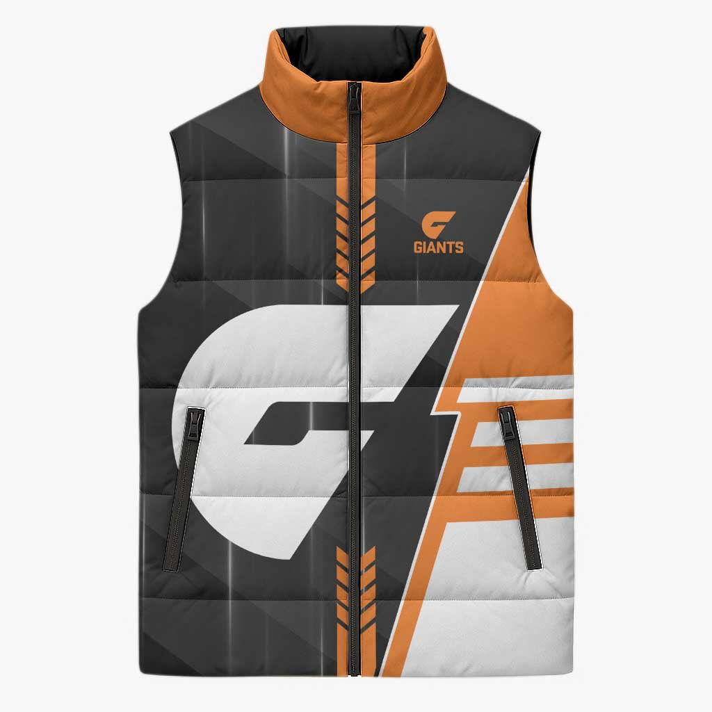 Personalized Greater Western Sydney Giants Sleeveless Puffer Jacket Modern Geometric Sports Graphic Style