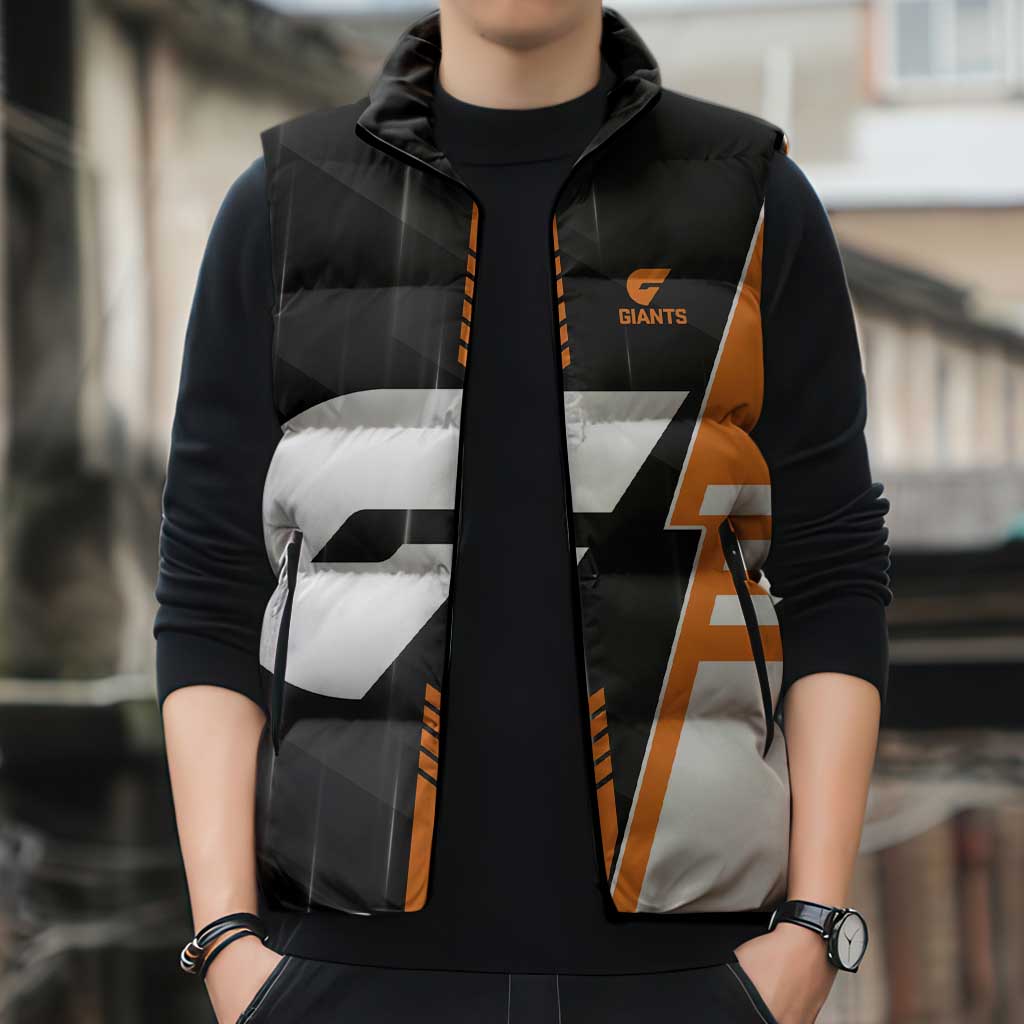 Personalized Greater Western Sydney Giants Sleeveless Puffer Jacket Modern Geometric Sports Graphic Style