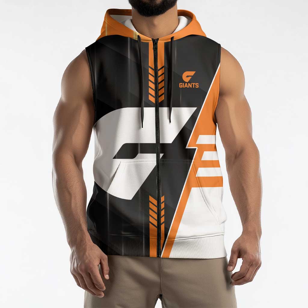 Personalized Greater Western Sydney Giants Sleeveless Zip Hoodie Modern Geometric Sports Graphic Style