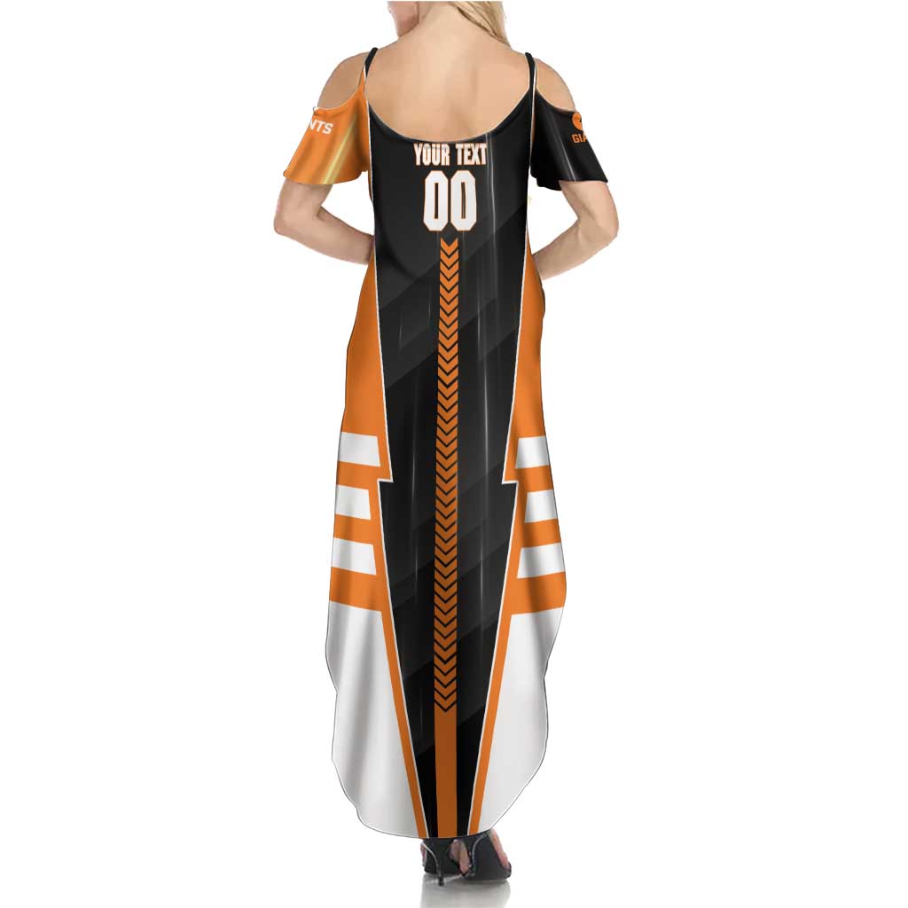 Personalized Greater Western Sydney Giants Summer Maxi Dress Modern Geometric Sports Graphic Style