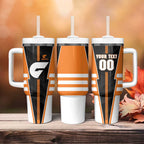 Personalized Greater Western Sydney Giants Tumbler With Handle Modern Geometric Sports Graphic Style