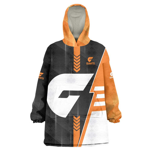 Personalized Greater Western Sydney Giants Wearable Blanket Hoodie Modern Geometric Sports Graphic Style