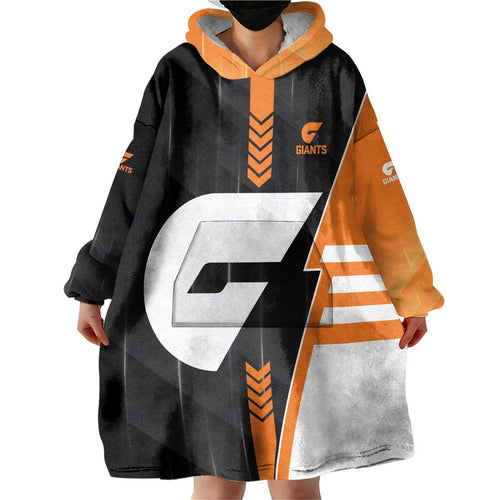 Personalized Greater Western Sydney Giants Wearable Blanket Hoodie Modern Geometric Sports Graphic Style