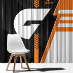 Greater Western Sydney Giants Window Curtain Modern Geometric Sports Graphic Style