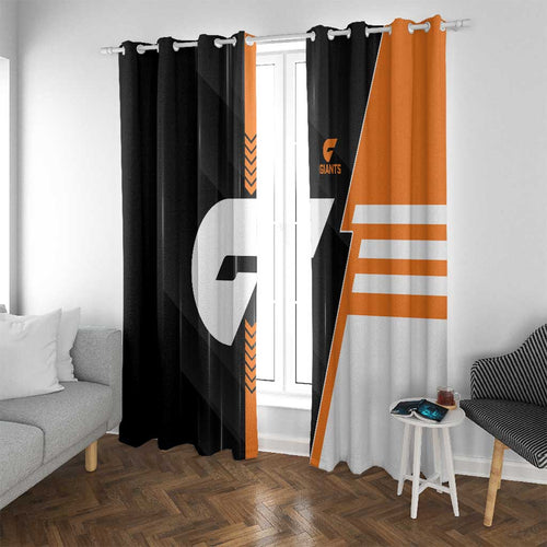 Greater Western Sydney Giants Window Curtain Modern Geometric Sports Graphic Style