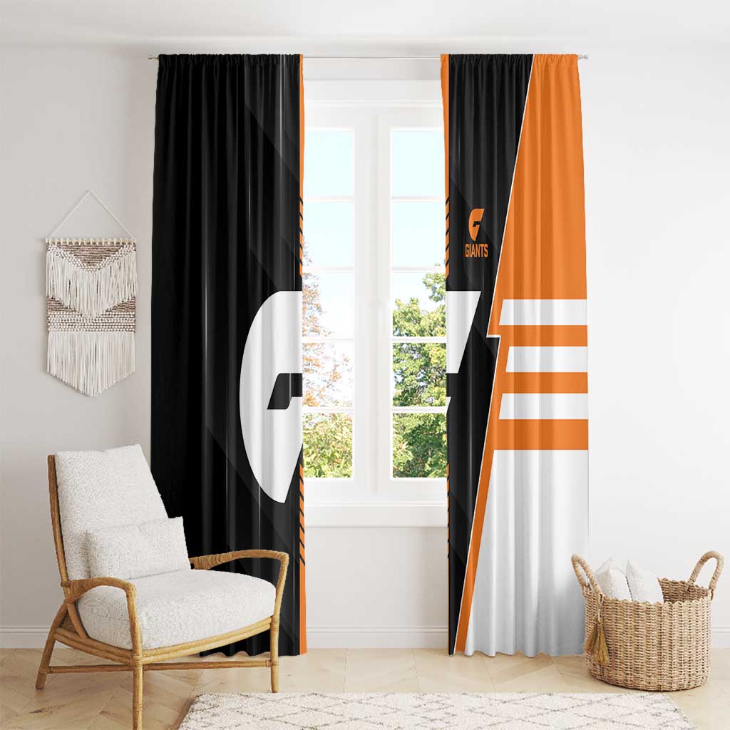 Greater Western Sydney Giants Window Curtain Modern Geometric Sports Graphic Style