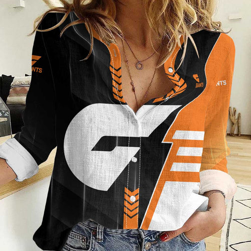 Personalized Greater Western Sydney Giants Women Casual Shirt Modern Geometric Sports Graphic Style