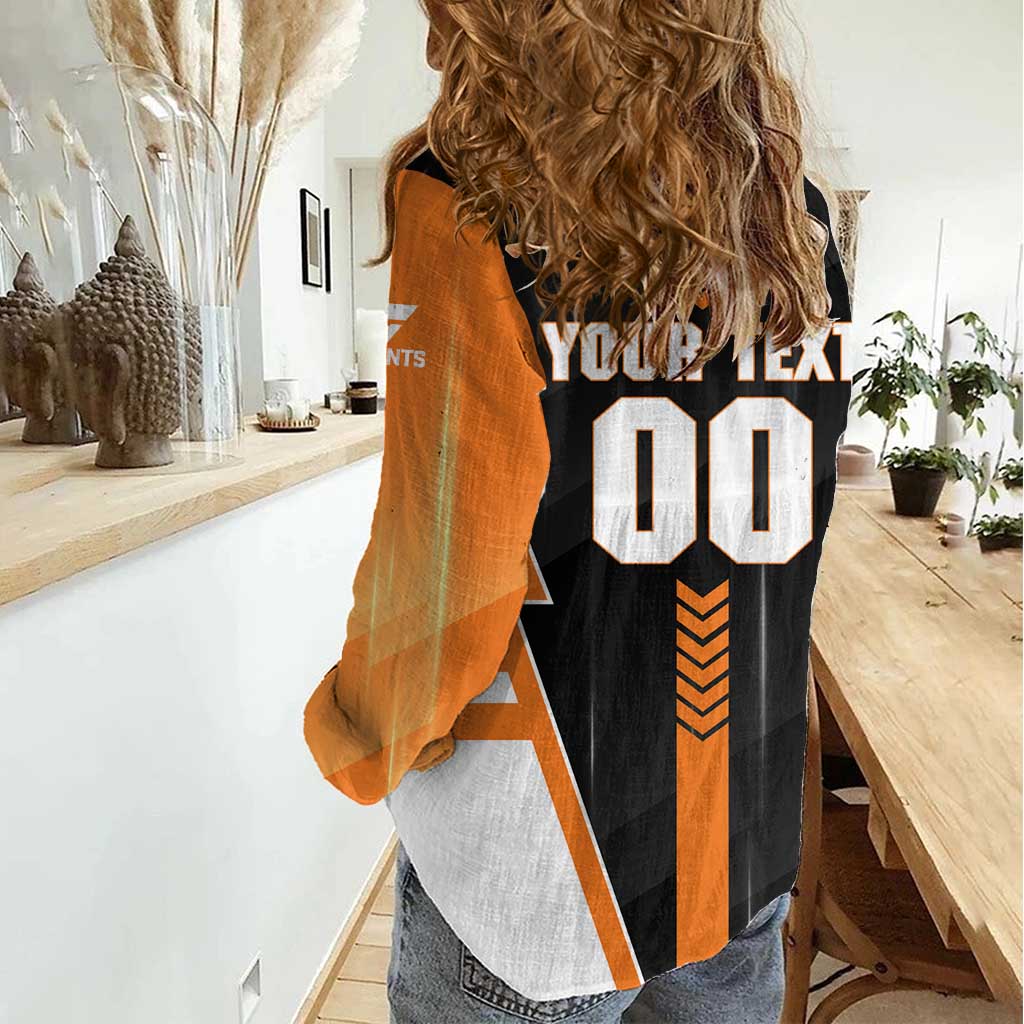 Personalized Greater Western Sydney Giants Women Casual Shirt Modern Geometric Sports Graphic Style