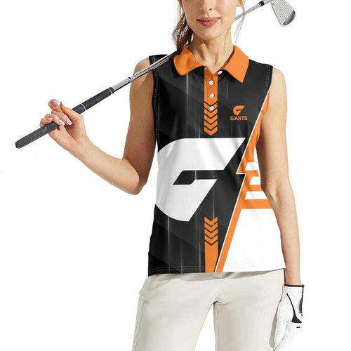 Personalized Greater Western Sydney Giants Women Sleeveless Polo Shirt Modern Geometric Sports Graphic Style