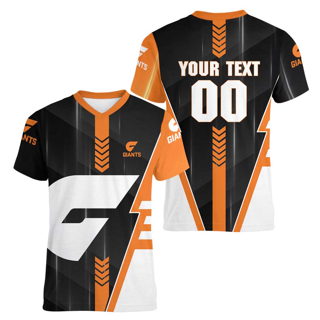 Personalized Greater Western Sydney Giants Women V-Neck T-Shirt Modern Geometric Sports Graphic Style