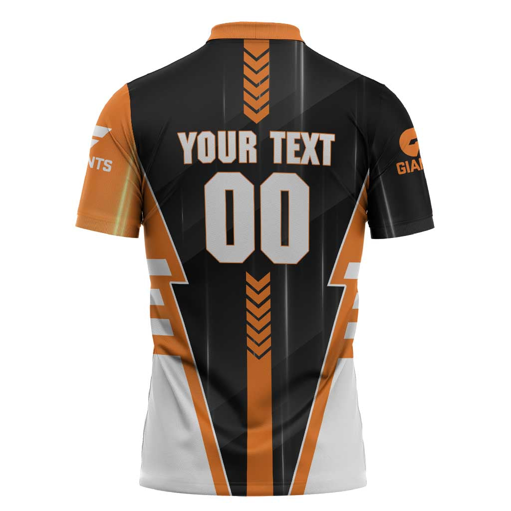 Personalized Greater Western Sydney Giants Zipper Polo Shirt Modern Geometric Sports Graphic Style