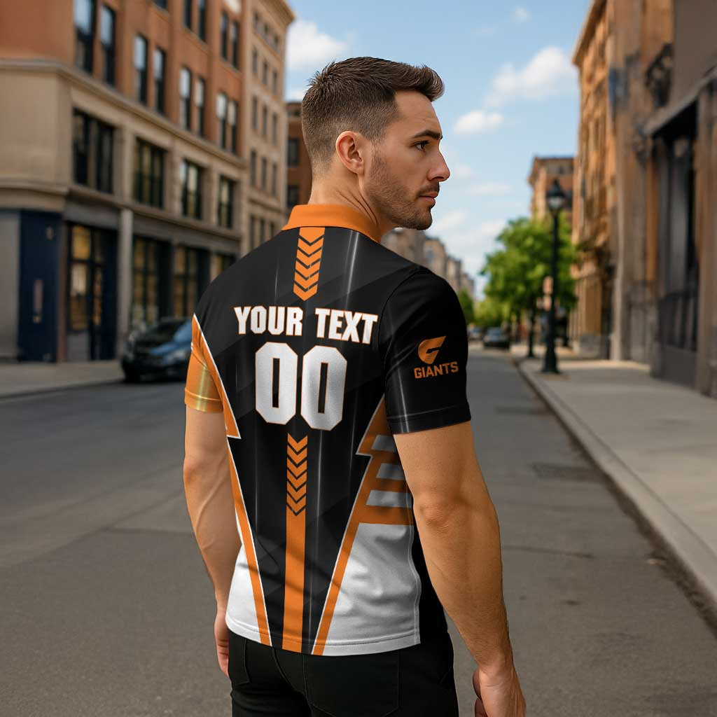 Personalized Greater Western Sydney Giants Zipper Polo Shirt Modern Geometric Sports Graphic Style