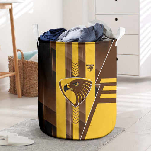 Hawthorn Hawks Laundry Basket Modern Geometric Sports Graphic Style