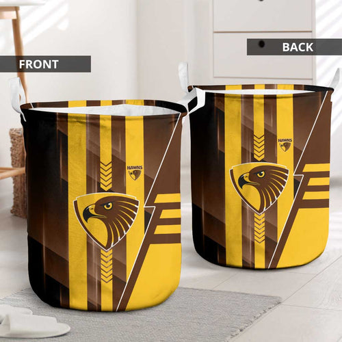 Hawthorn Hawks Laundry Basket Modern Geometric Sports Graphic Style