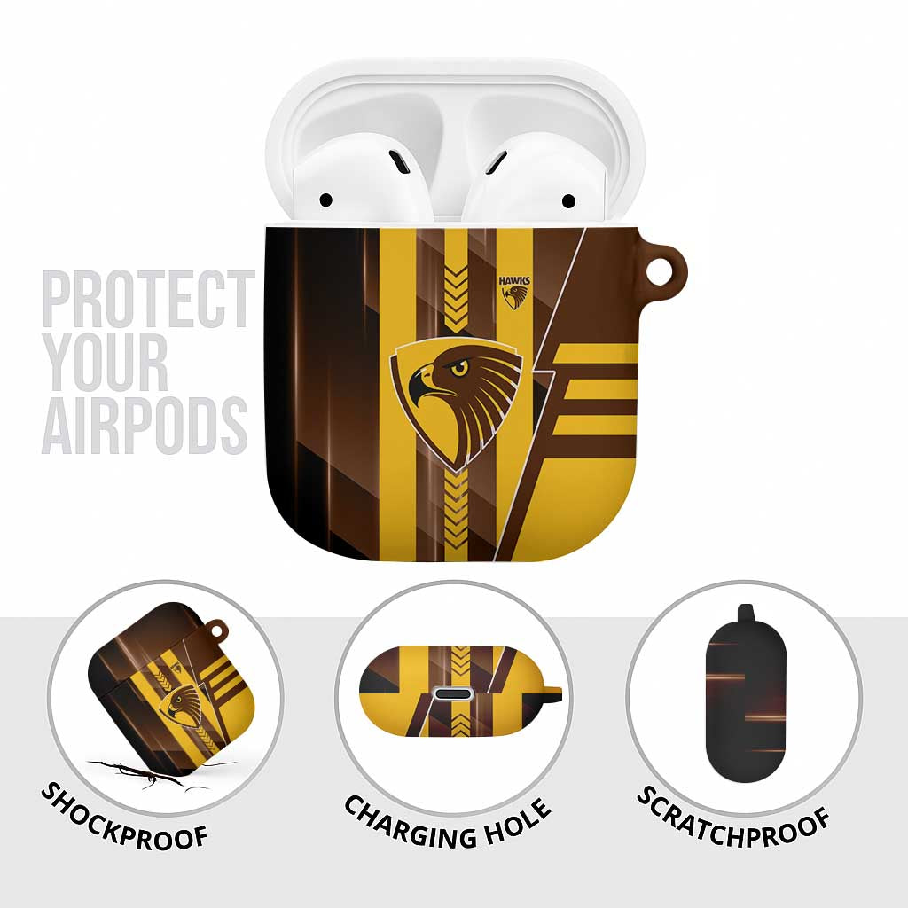 Hawthorn Hawks AirPods Case Modern Geometric Sports Graphic Style