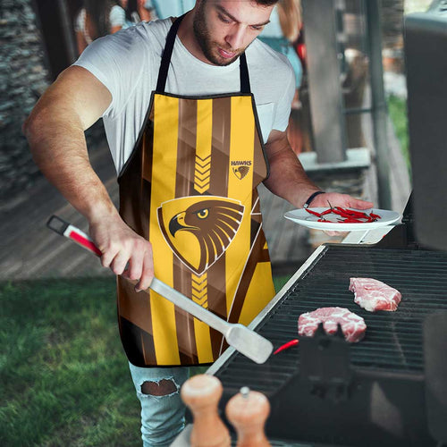 Hawthorn Hawks Apron Modern Geometric Sports Graphic Style