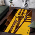 Hawthorn Hawks Area Rug Modern Geometric Sports Graphic Style