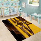 Hawthorn Hawks Area Rug Modern Geometric Sports Graphic Style